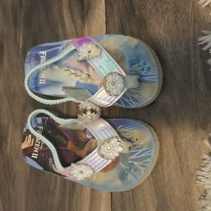 Frozen light up flip flops, toddler 7-8